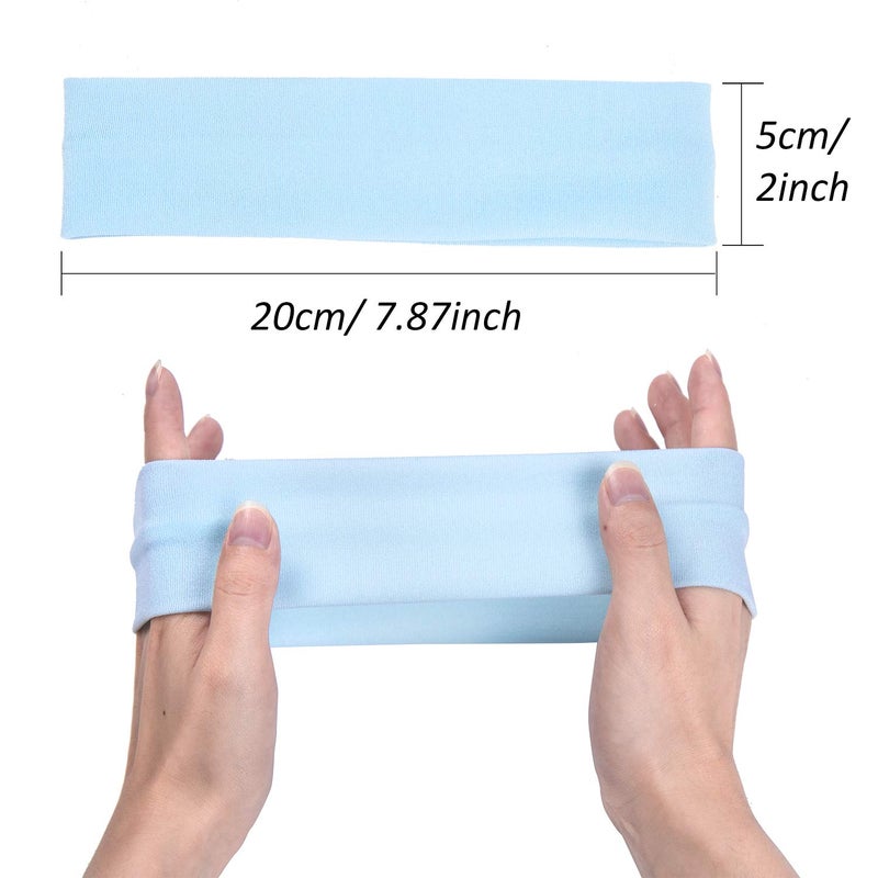 DIYASY 12 Pcs Women Yoga Headbands, Fashion Soft Elastic Cotton Sweatband Yoga Stretchy Headband for Women 12 Colors - Image 3